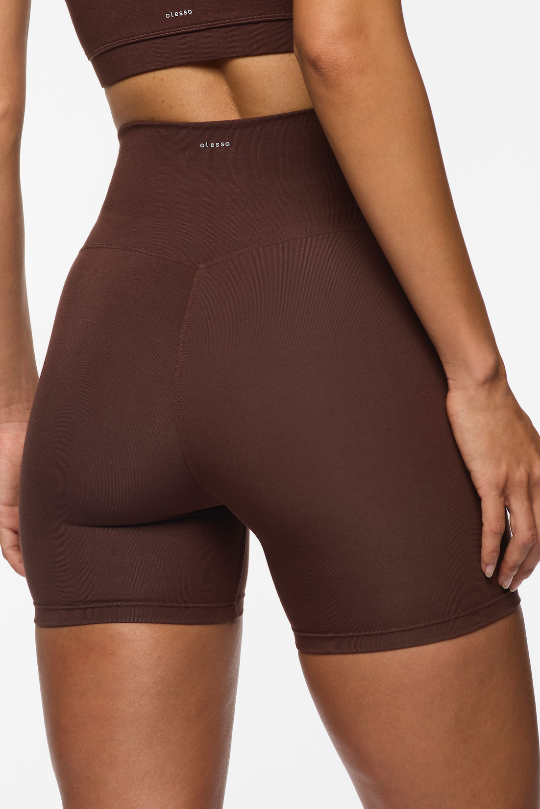 The Signature 4" Shorts — Chocolate: Breathable Tanboocel™ bamboo activewear for skin safety and all-day comfort