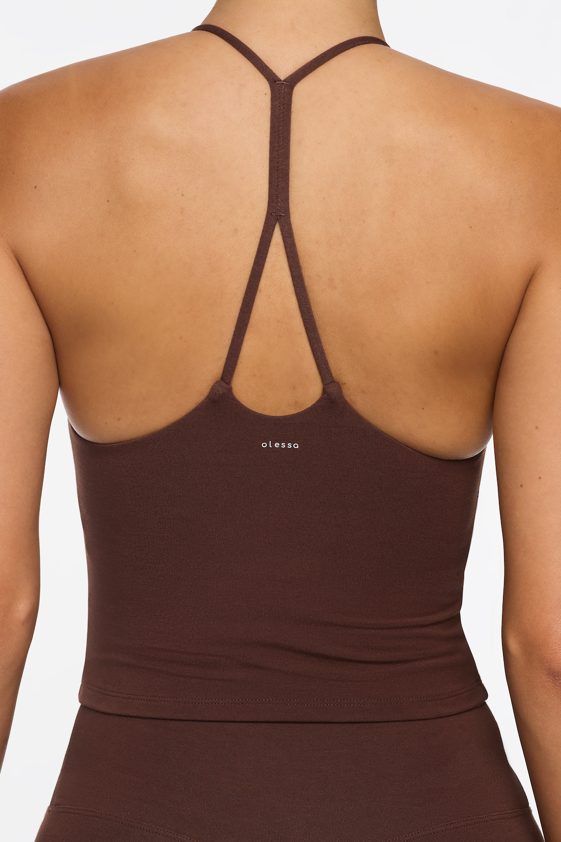 Olessa The Everyday Bamboo Tank — Chocolate in soft, sustainable bamboo fabric - effortless style for mindful movement