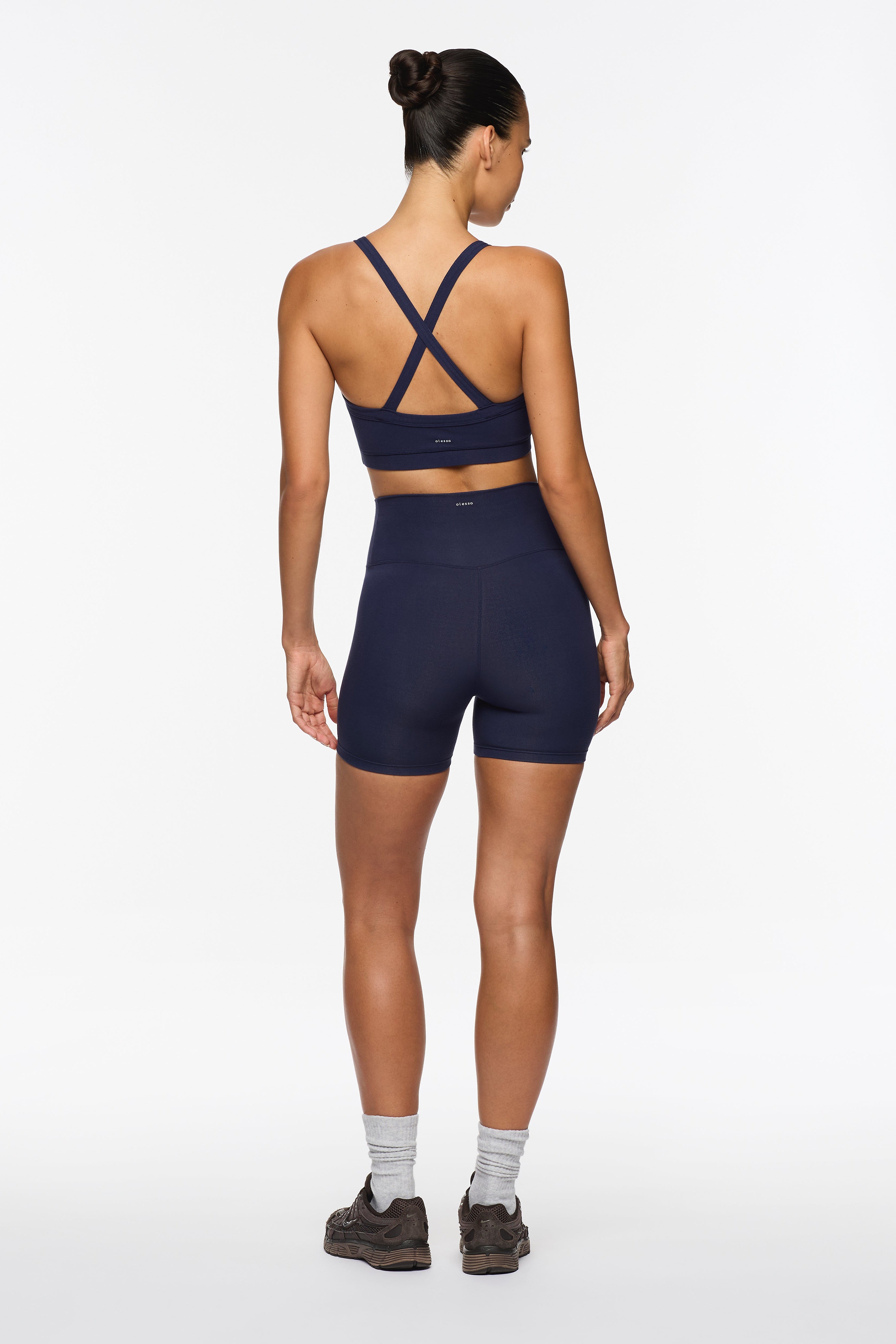 Eco-conscious navy shorts making a difference one bamboo thread at a time, engineered to leave no microplastic trace.