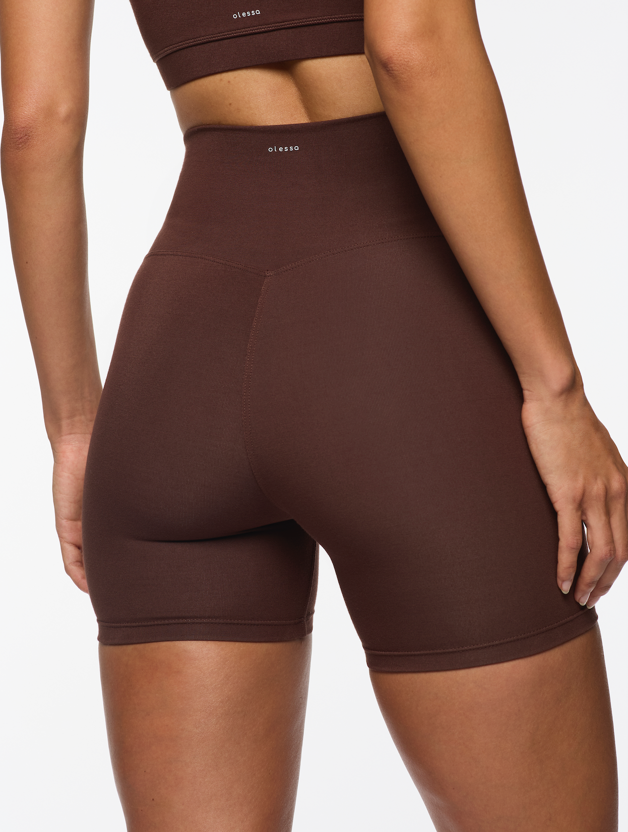 The Signature 4" Shorts — Chocolate: Breathable Tanboocel™ bamboo activewear for skin safety and all-day comfort
