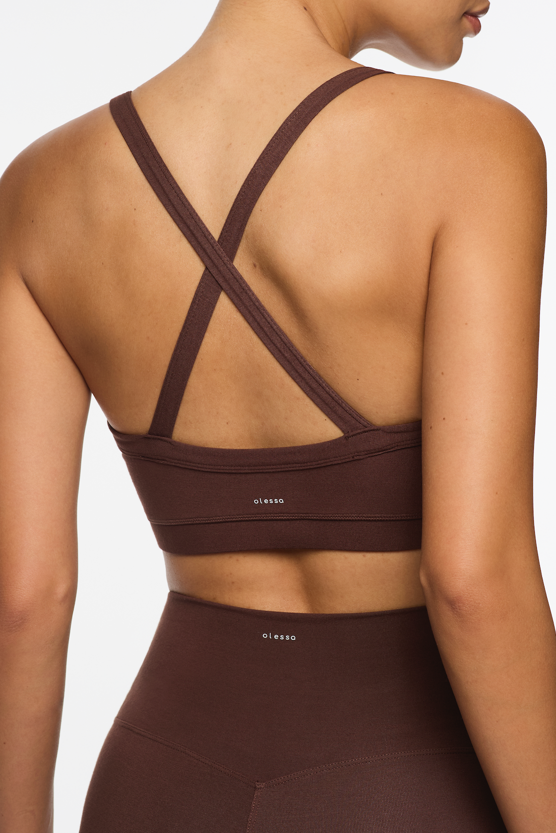 Olessa Essential Bamboo Bralette - Chocolate in soft, sustainable bamboo fabric - effortless style for mindful movement