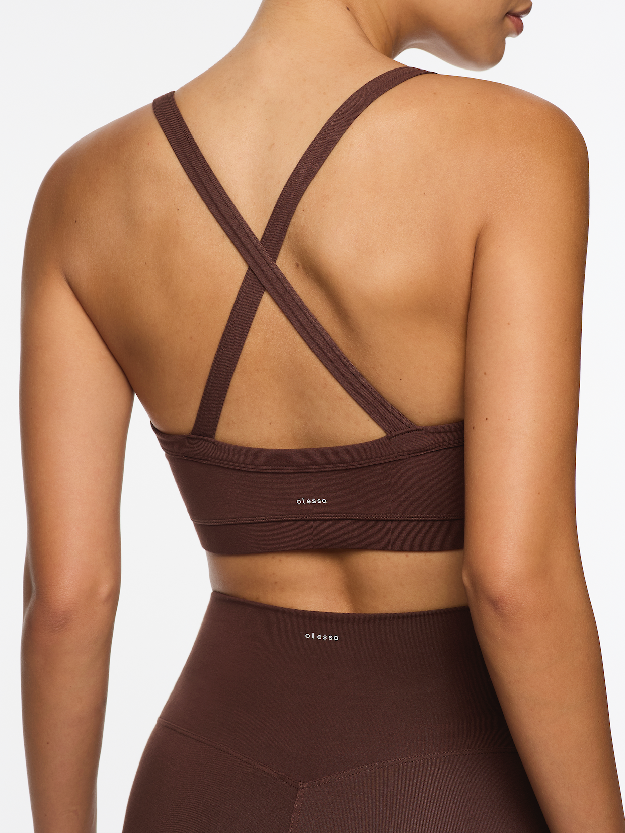 Olessa Essential Bamboo Bralette - Chocolate in soft, sustainable bamboo fabric - effortless style for mindful movement