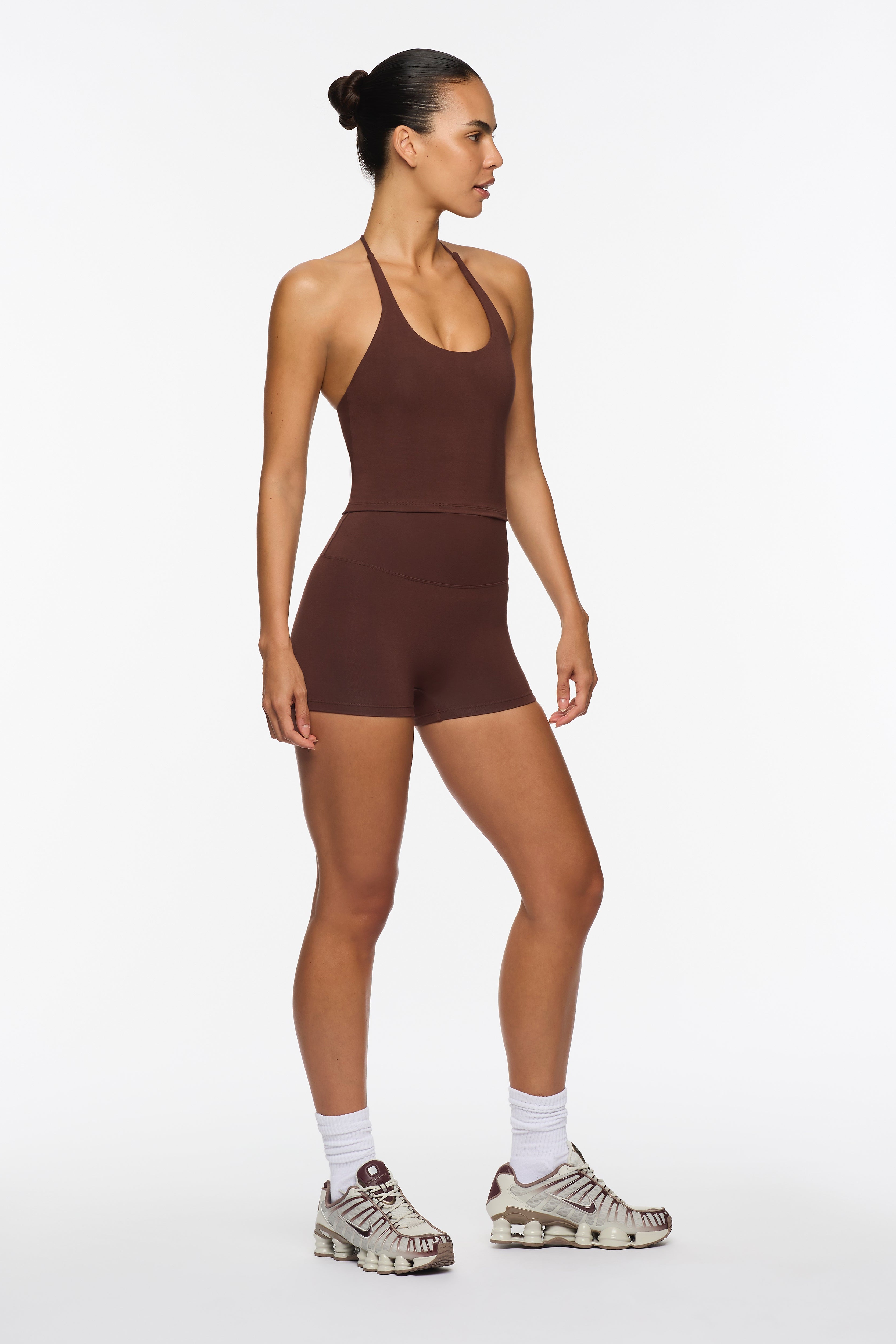 Our signature chocolate bamboo fabric, engineered for hypoallergenic breathability and moisture-wicking performance