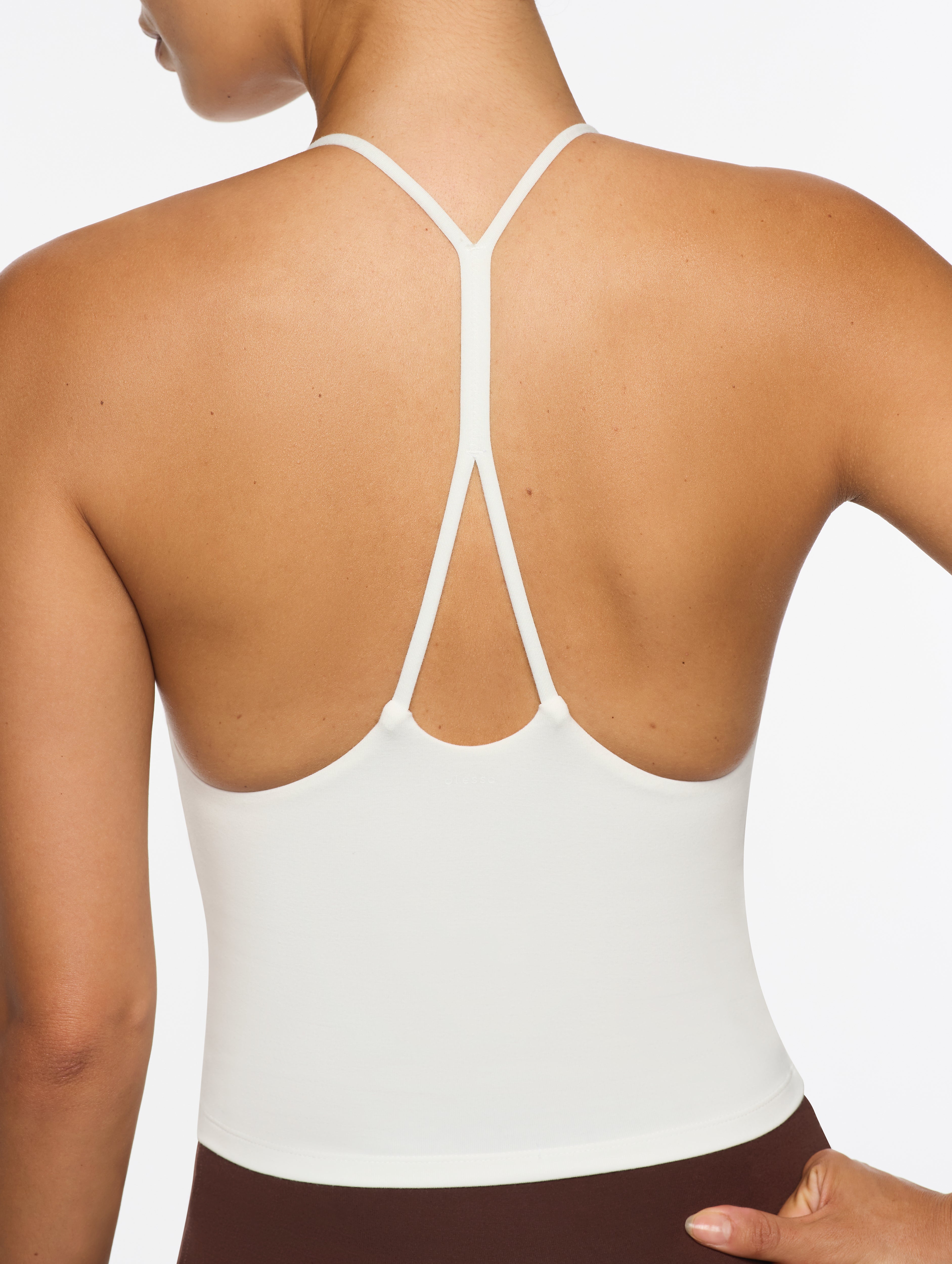 Olessa The Everyday Bamboo Tank — White in soft, sustainable bamboo fabric - effortless style for mindful movement