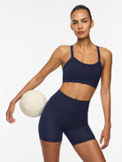 Navy activewear that is soft on skin and strong on performance, built to move with your body during yoga or gym sessions